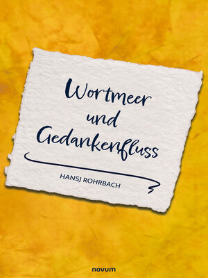 cover image of Wortmeer und Gedankenfluss